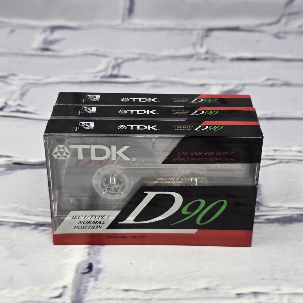 Lot Of 3 TDK D90 Blank Audio Cassette Tapes High Output ICEI/Type I Normal Pos.